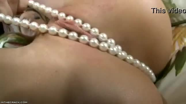 Carli Banks masturbating with pearls